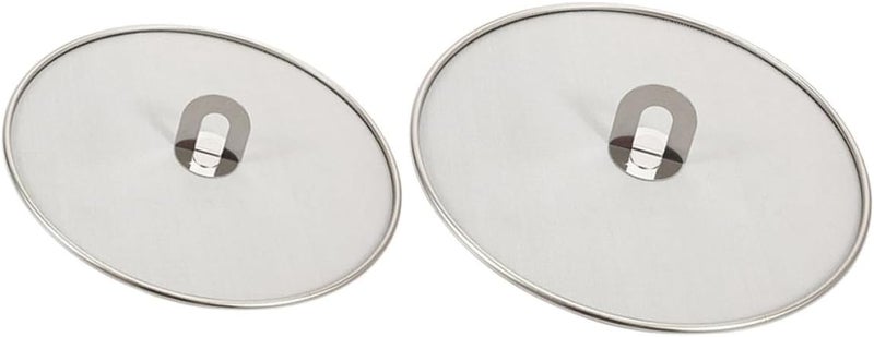 2 Pcs Stainless Steel Mesh Splatter Screen Pan Covers 25cm 29cm round Cooking Pot Lids Oil Splash Guards for Stove Kitchen Use - Image 1