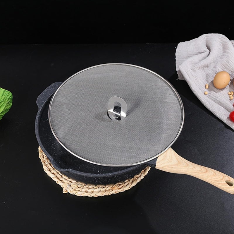 2 Pcs Stainless Steel Mesh Splatter Screen Pan Covers 25cm 29cm round Cooking Pot Lids Oil Splash Guards for Stove Kitchen Use - Image 5