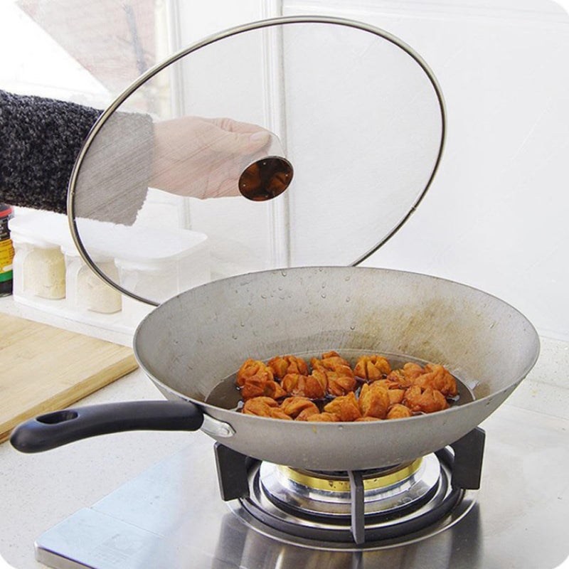2 Pcs Stainless Steel Mesh Splatter Screen Pan Covers 25cm 29cm round Cooking Pot Lids Oil Splash Guards for Stove Kitchen Use - Image 4