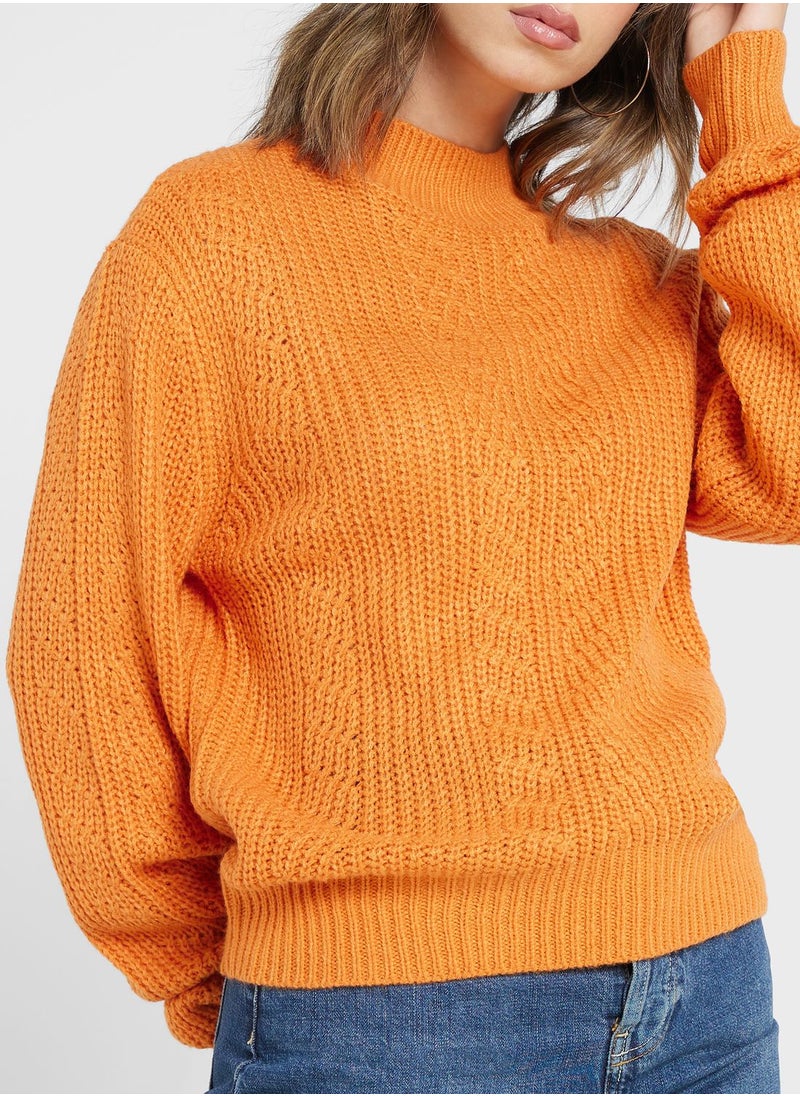 Jacqueline de Yong - High Neck Knitted Sweater - Image 1