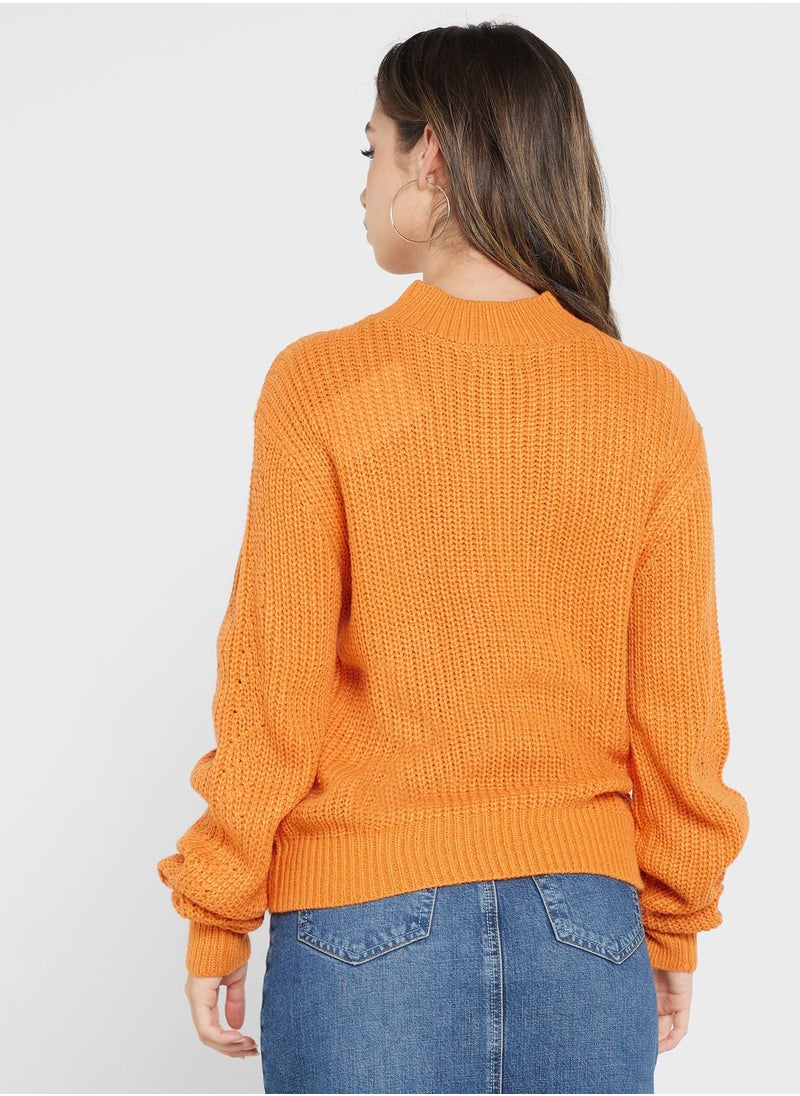 Jacqueline de Yong - High Neck Knitted Sweater - Image 1