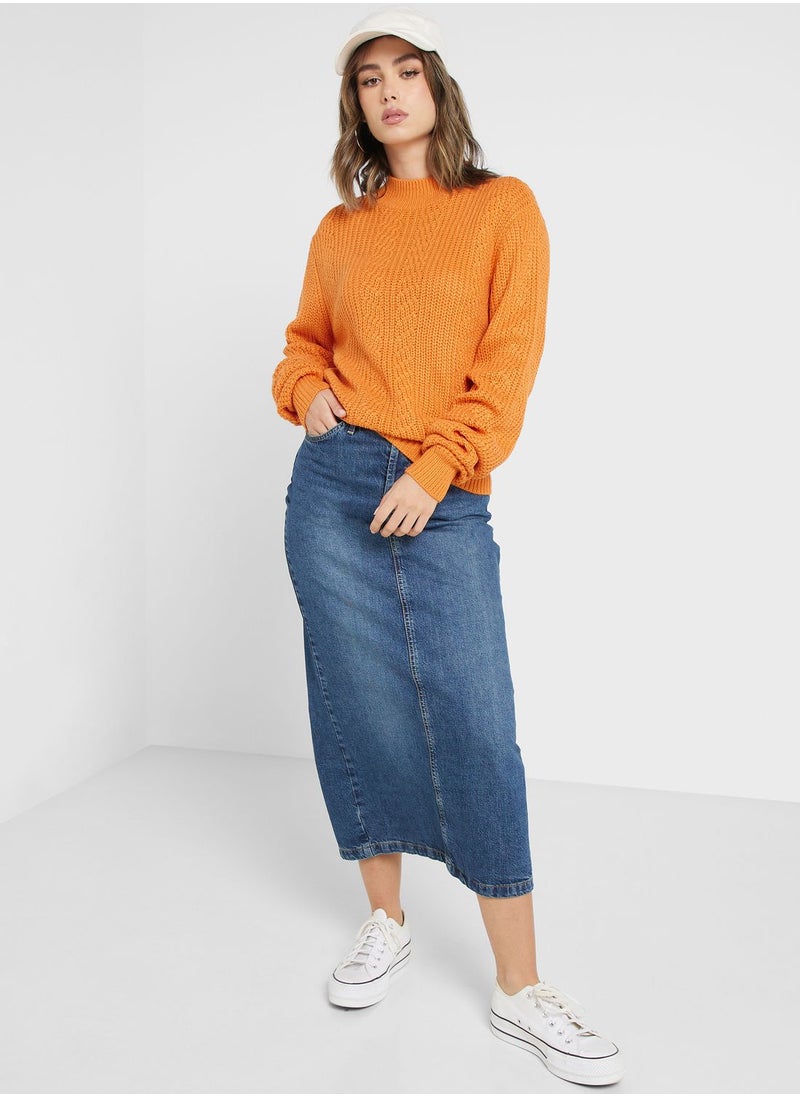 Jacqueline de Yong - High Neck Knitted Sweater - Image 1