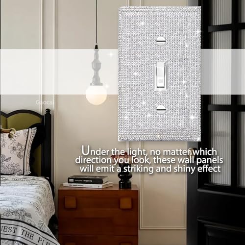 Gaocai Shiny Silver Rhinestones Wall Plates Light Switch Cover Plate Decorative Wall Plate Single Toggle - Image 4