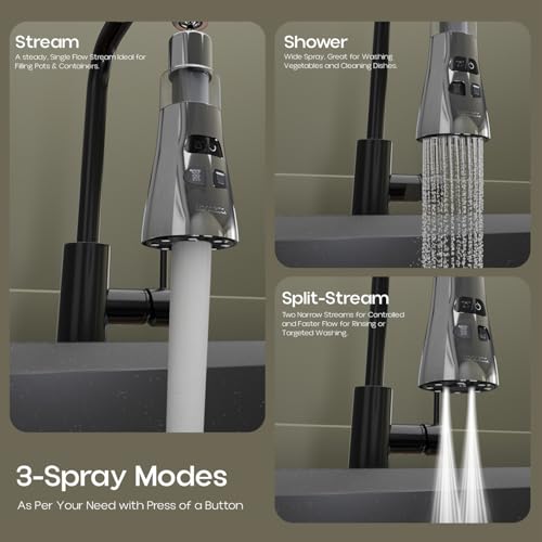 Lorazzo FLO 360° Kitchen Tap Extender with Water Filter | 3-Mode Spray Tap Extension for Kitchen Sink | Flexible Tap Extender for Easy Washing | 1-Year Lorazzo Limited Warranty - Image 4