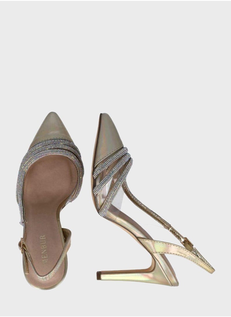 MENBUR - Pointed Toe Ankle Strap Pumps - Image 1