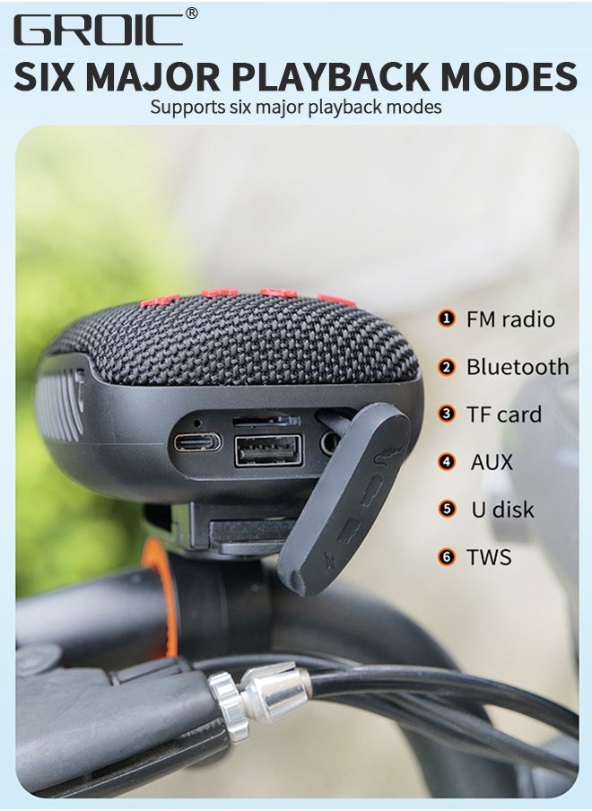 GROIC - Portable Bluetooth Speaker,Waterproof Wireless Portable Outdoor Speaker,TWS Dual Pairing Wearable Speaker 5.0,,Bluetooth Speaker for Bicycle Scooter Riding Sports - Image 1