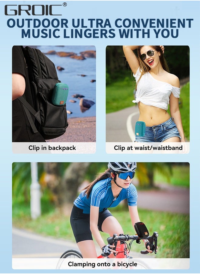 GROIC - Portable Bluetooth Speaker,Waterproof Wireless Portable Outdoor Speaker,TWS Dual Pairing Wearable Speaker 5.0,,Bluetooth Speaker for Bicycle Scooter Riding Sports - Image 1