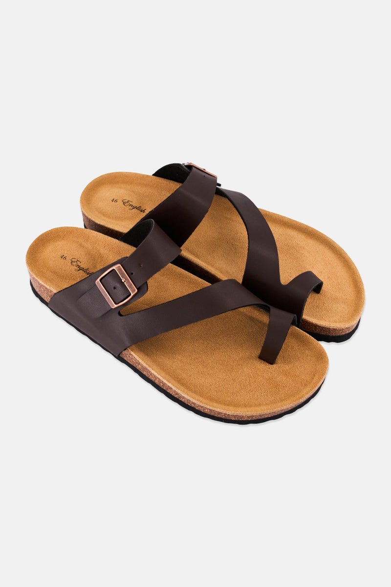 English Laundry Men Adjustable Buckle Sandals, Brown - Image 2