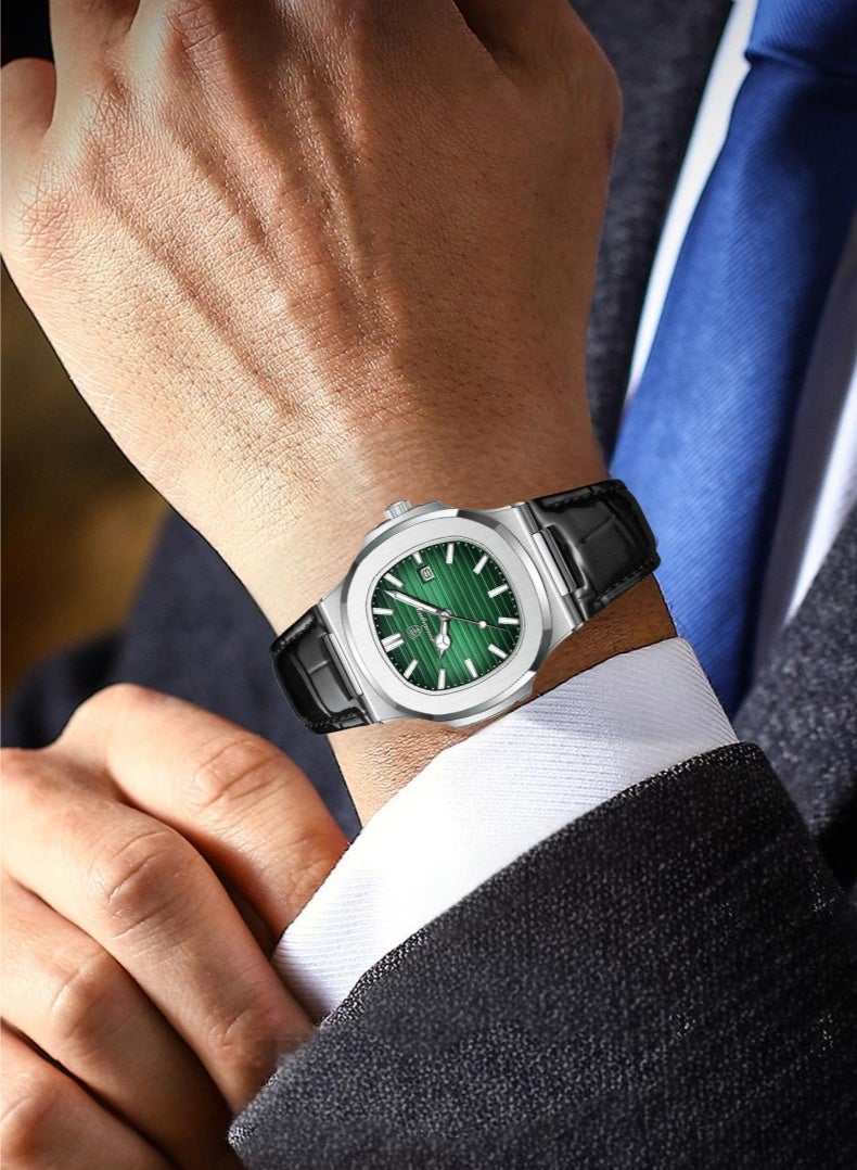 POEDAGAR Watch For Men Stainless Steel Quartz Luminous Water Resistant Watch - Image 4