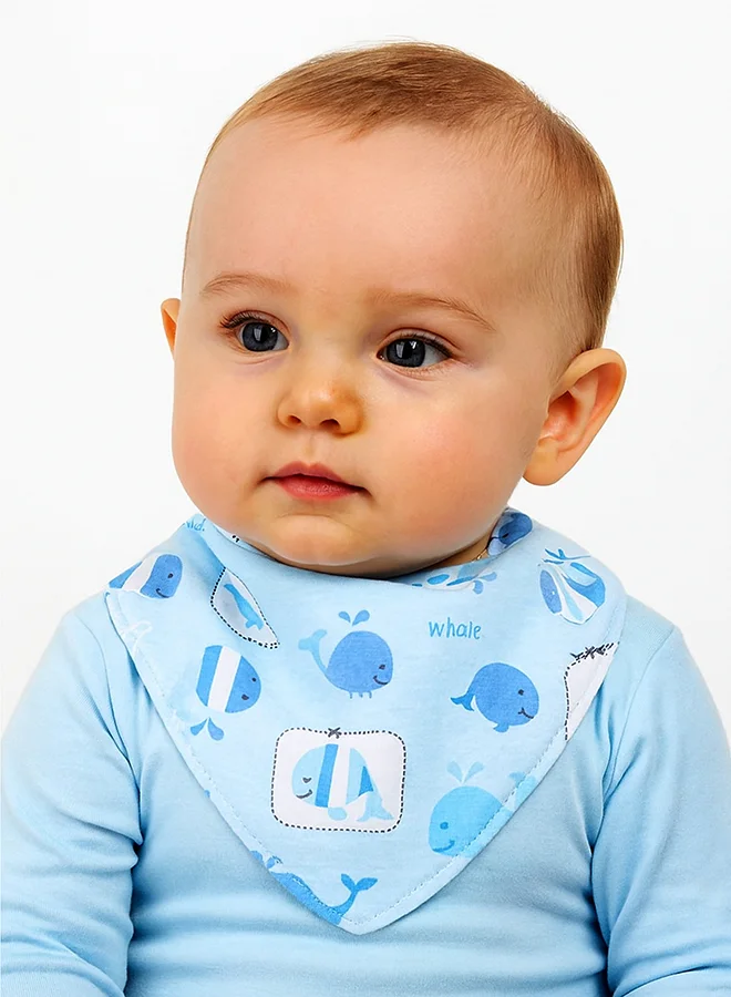 LITTLE SURPRISE BOX Little Surprise Box, 3PCS Set of Whale print premium adjustable snap button closure Bibs