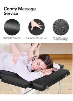 Arabest Massage Table Portable Massage Bed Lash Bed Facial Table SPA Beds Reiki Table Portable Height Adjustable Black  - Image 2