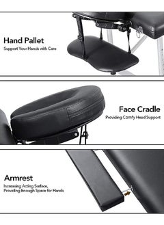 Arabest Massage Table Portable Massage Bed Lash Bed Facial Table SPA Beds Reiki Table Portable Height Adjustable Black  - Image 4