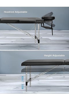 Arabest Massage Table Portable Massage Bed Lash Bed Facial Table SPA Beds Reiki Table Portable Height Adjustable Black  - Image 5