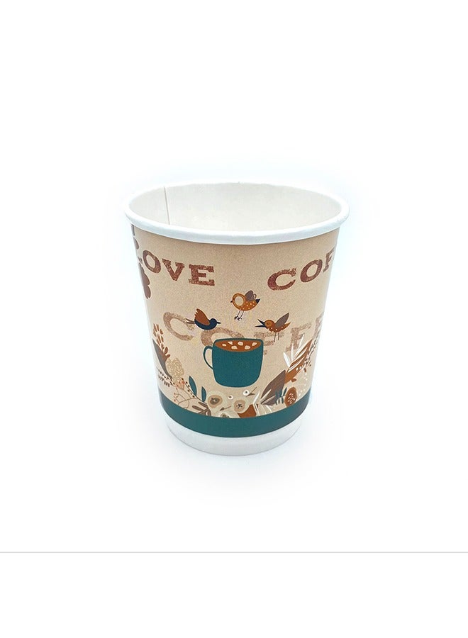 Halapack Bulk Pack 8oz Disposable Double Wall Paper Cups with In-Love Design +2 Bonus Cups - Image 2