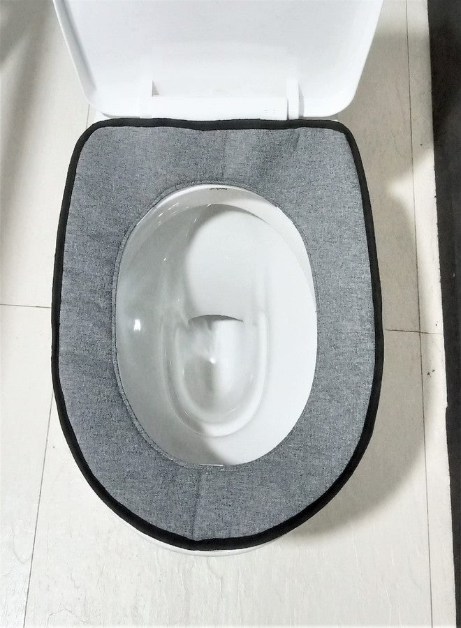 NIHSPRUHAY Western Toilet Seat Cushion Mat Cover - Washable Lid Cover Pads - Pack of 2 Multicolor - Image 2