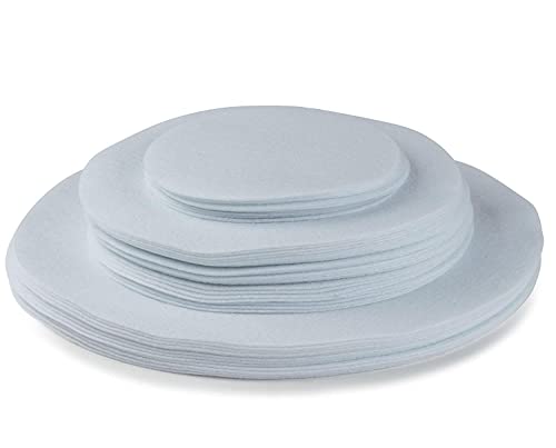 Feltectors Felt Plate China Storage Dividers Dish Protectors 48 Pack White Extra Large Thick and Premium Soft White Round 
