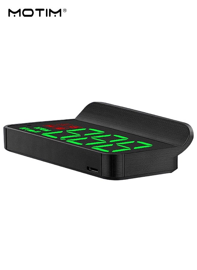 Motim - 1 Pcs Universal Car HUD Speedometer Car Heads-up Display Plug and Play with USB Connection, Displays MPH, Comes with Speed/RPM/Voltage/Temperature Warning Alarm Displayer.Over Speed Alert HD Display Speedometer for All Vehicles - Image 1