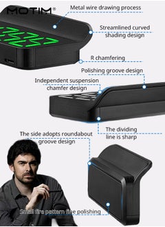 Motim 1 Pcs Universal Car HUD Speedometer Car Heads-up Display Plug and Play with USB Connection, Displays MPH, Comes with Speed/RPM/Voltage/Temperature Warning Alarm Displayer.Over Speed Alert HD Display Speedometer for All Vehicles  - Image 3