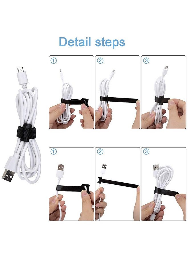 INOVERA (LABEL) INOVERA 300 Piece Cable Organizer Hook & Loop Tape - Wire/Cord Holder Management Strap - Reusable Hook & Loop Ties for PC, TV, Desk, WFH Accessories - Black  - Image 3