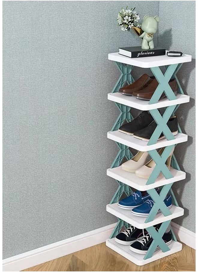 6 Tiers Shoe Rack, Space Saving Shoe Shelf Organizer, Stackable Vertical Shoe Tower For Entryway Closet Hallway (Blue) 6 Pairs Of Shoe 81X24X25 Cm - pzsku/Z429AE79DAD20EEFF97F1Z/45/_/1686131713/78237ec8-f998-4131-aaf6-5755b08a2aab