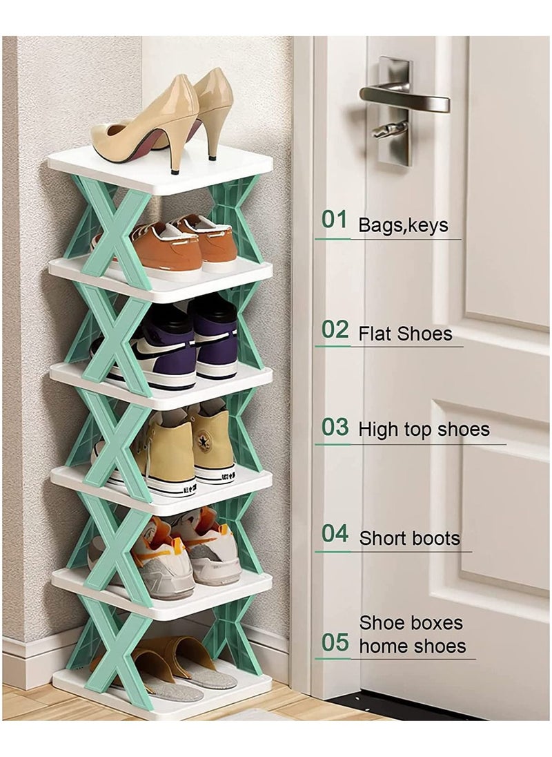 6 Tiers Shoe Rack, Space Saving Shoe Shelf Organizer, Stackable Vertical Shoe Tower For Entryway Closet Hallway (Blue) 6 Pairs Of Shoe 81X24X25 Cm - pzsku/Z429AE79DAD20EEFF97F1Z/45/_/1686131716/fa90b391-200a-4094-8ab8-74a10e83f6df