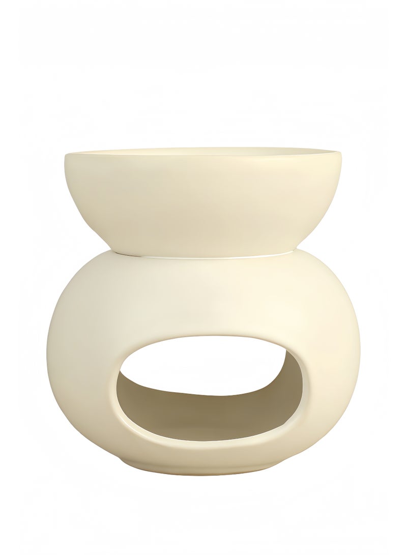 مشعل شمع ذائب، ناشر عطري من السيراميك، مشعل شمع من السيراميك، حامل للعلاج بالروائح، حامل شموع صغيرة، ناشر، مشعل للزيوت العطرية والشمع الذائب، مشعل شموع لتزيين المكتب المنزلي - Image 1