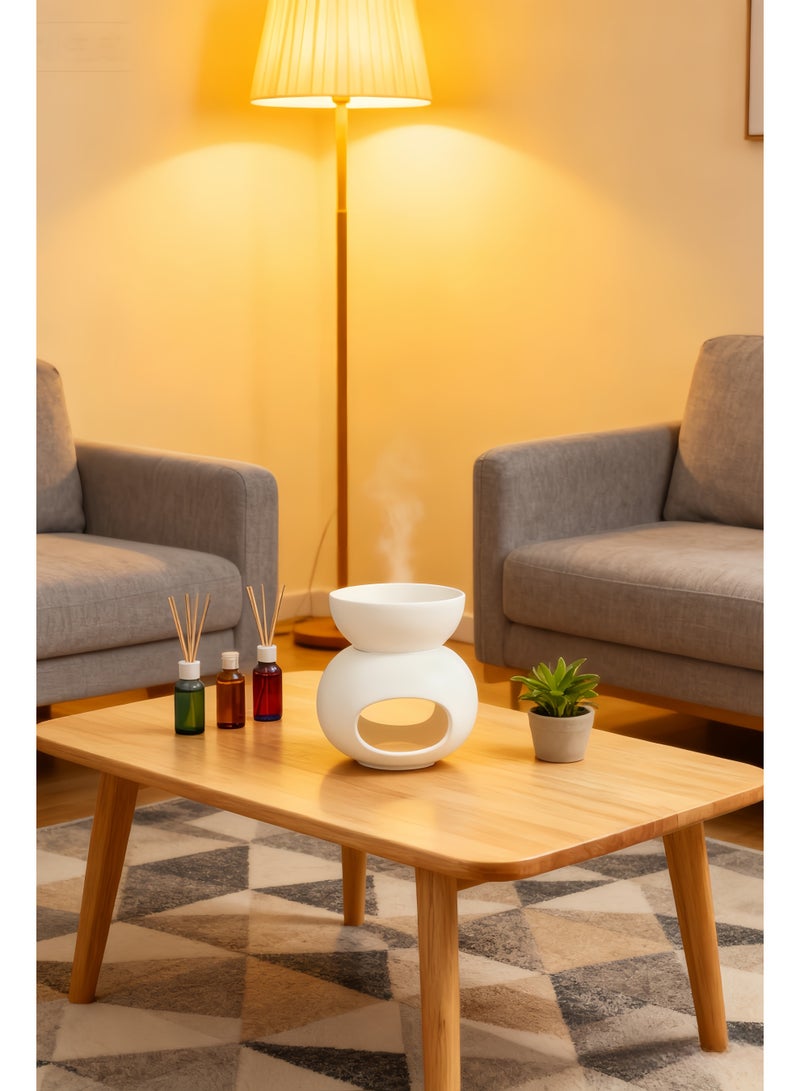 مشعل شمع ذائب، ناشر عطري من السيراميك، مشعل شمع من السيراميك، حامل للعلاج بالروائح، حامل شموع صغيرة، ناشر، مشعل للزيوت العطرية والشمع الذائب، مشعل شموع لتزيين المكتب المنزلي - Image 2