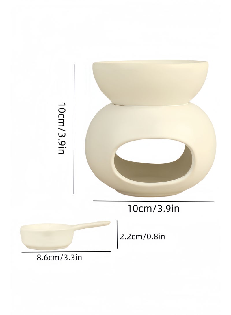 مشعل شمع ذائب، ناشر عطري من السيراميك، مشعل شمع من السيراميك، حامل للعلاج بالروائح، حامل شموع صغيرة، ناشر، مشعل للزيوت العطرية والشمع الذائب، مشعل شموع لتزيين المكتب المنزلي - Image 4