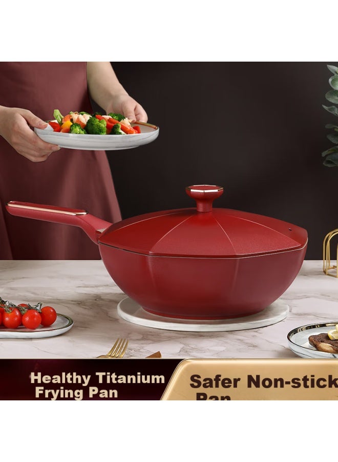 Ssn Titanium Non-stick Wok Octagonal Flat Bottom Frying Pan Non-stick Cooking Pot Less Oil - Image 4