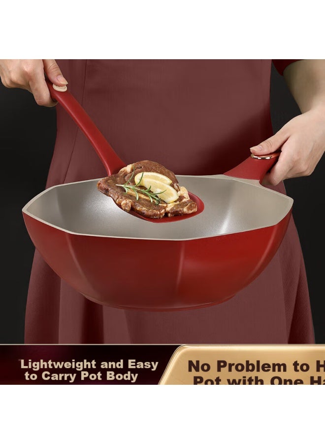 Ssn Titanium Non-stick Wok Octagonal Flat Bottom Frying Pan Non-stick Cooking Pot Less Oil - Image 5