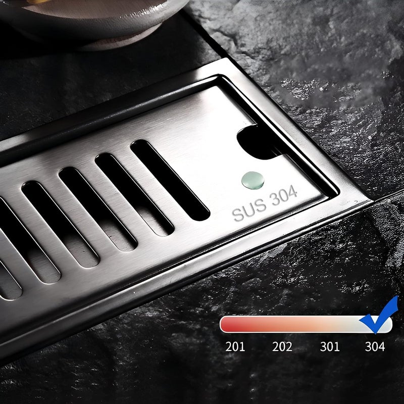 SPAZIO Spazio LinearVertical Shower Drain Channel 24x4 Inches304 Grade Stainless Steel LinearVertical Drain Channel 24 x 4 Inches for 13mm Tile Waste Water Floor Drain with Cockroach Trap  - Image 5