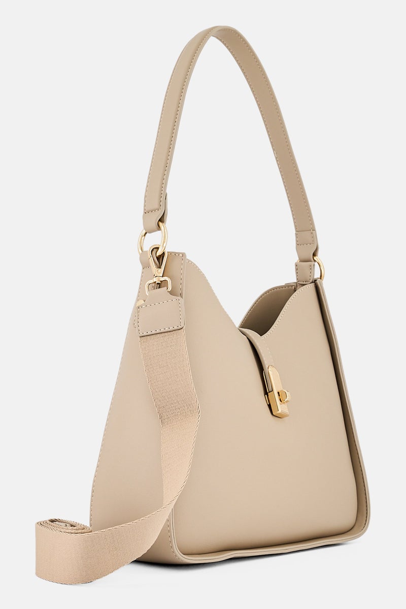 Kathy Ireland Women Plain Cross Body Bag, Taupe - Image 3