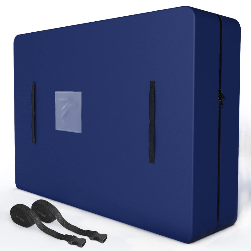 Coldwind Mattress Bag for Moving and Storage California King Size  Mattress Moving Supplies with 8 Handles for Moving and Storage Waterproof Reusable Mattress Protector with 2 Adjustable Straps and Strong Zipper  Navy - Image 1