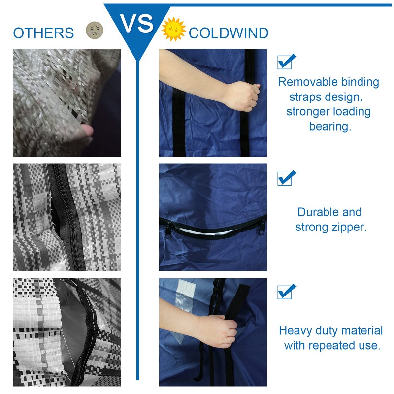 Coldwind Mattress Bag for Moving and Storage California King Size  Mattress Moving Supplies with 8 Handles for Moving and Storage Waterproof Reusable Mattress Protector with 2 Adjustable Straps and Strong Zipper  Navy - Image 5