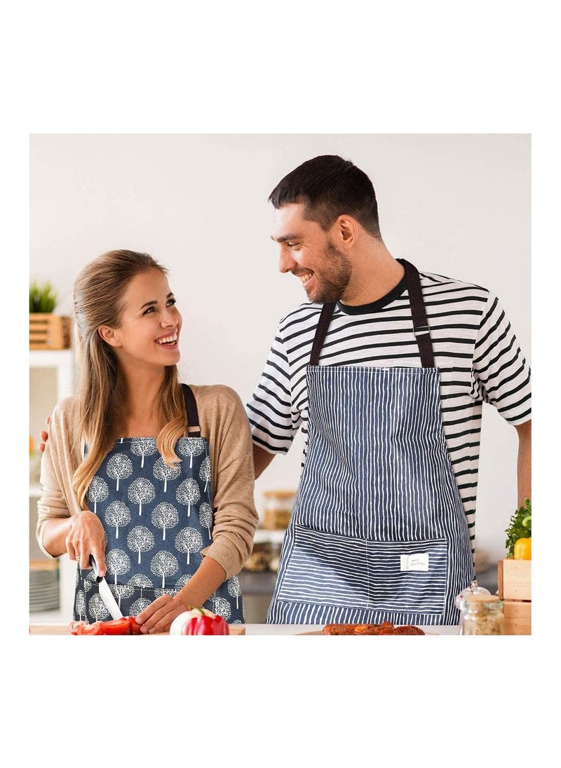 SYOSI Aprons with Pockets Waterproof Adjustable Cooking Kitchen Bib Apron for Baking Household Cleaning Linen Easy To Wear Shapes Women 2 Pieces  - Image 3