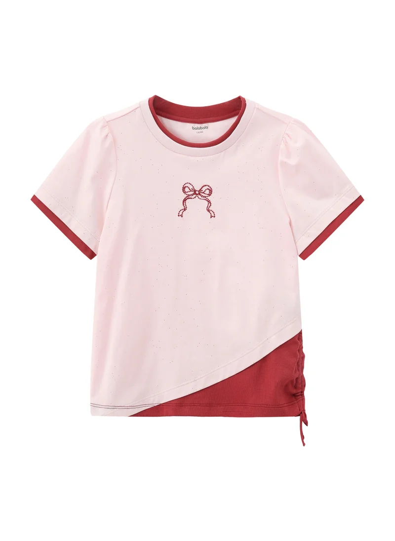 Balabala Kids Girls Round neck short-sleeved T-shirt