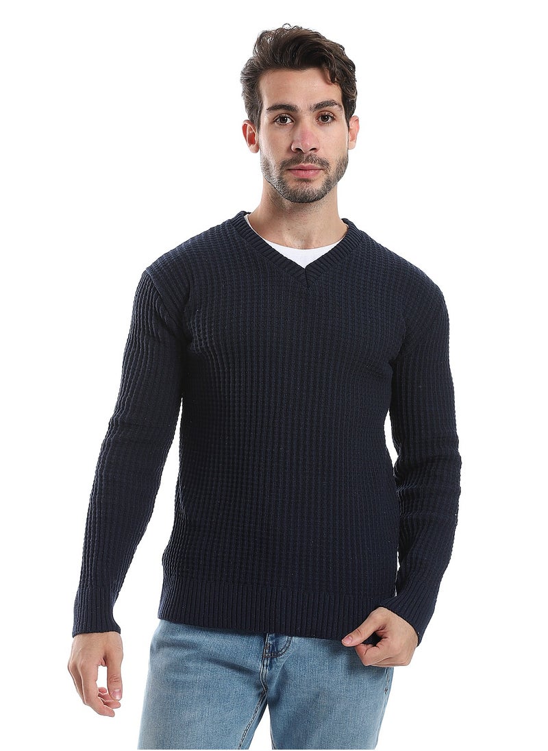 Caesar Wool Mens Pullover With V Neck  - Image 1