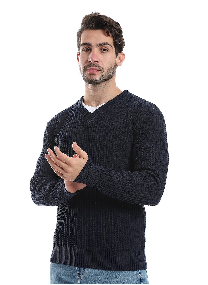 Caesar Wool Mens Pullover With V Neck  - Image 4
