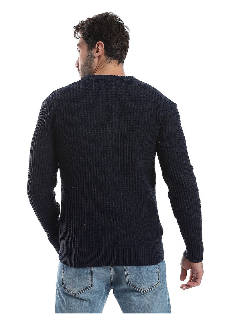 Caesar Wool Mens Pullover With V Neck  - Image 2