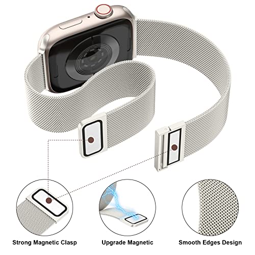 Meliya Straps Compatible with Apple Watch Band 38mm 40mm 41mm 42mm 44mm 45mm 46mm 49mm Women Men, Adjustable Mesh Loop Magnetic Milanese Strap for iWatch Series 10 9 8 7 6 5 4 3 2 1 SE - Image 4