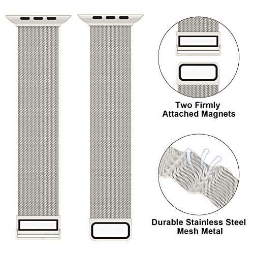 Meliya Straps Compatible with Apple Watch Band 38mm 40mm 41mm 42mm 44mm 45mm 46mm 49mm Women Men, Adjustable Mesh Loop Magnetic Milanese Strap for iWatch Series 10 9 8 7 6 5 4 3 2 1 SE - Image 2