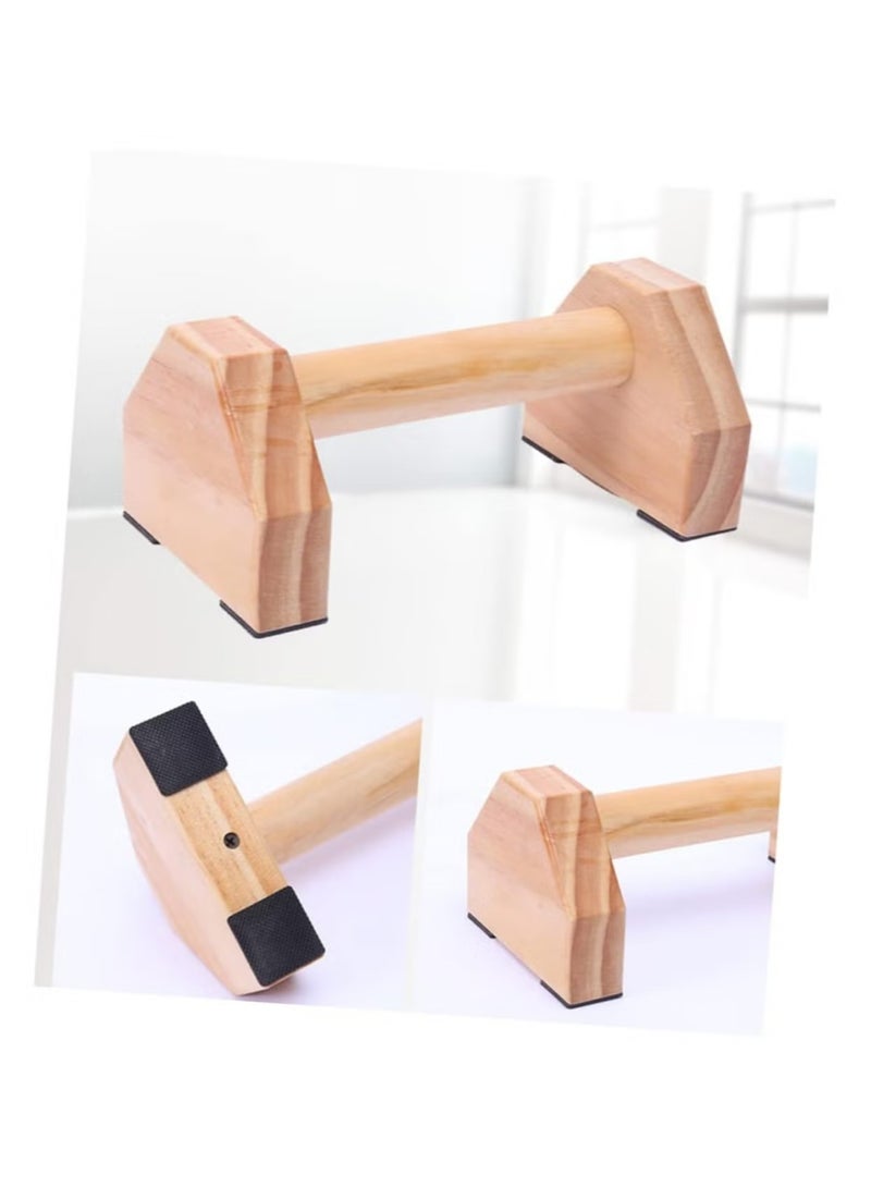 زوج واحد من معدات اللياقة البدنية المنزلية حامل صغير دوار حامل دوار للدفع متوازي حامل للدفع قضيب الوقوف على اليدين حامل للدفع إطار مقبض من الخشب الصلب للتدوير - Image 4