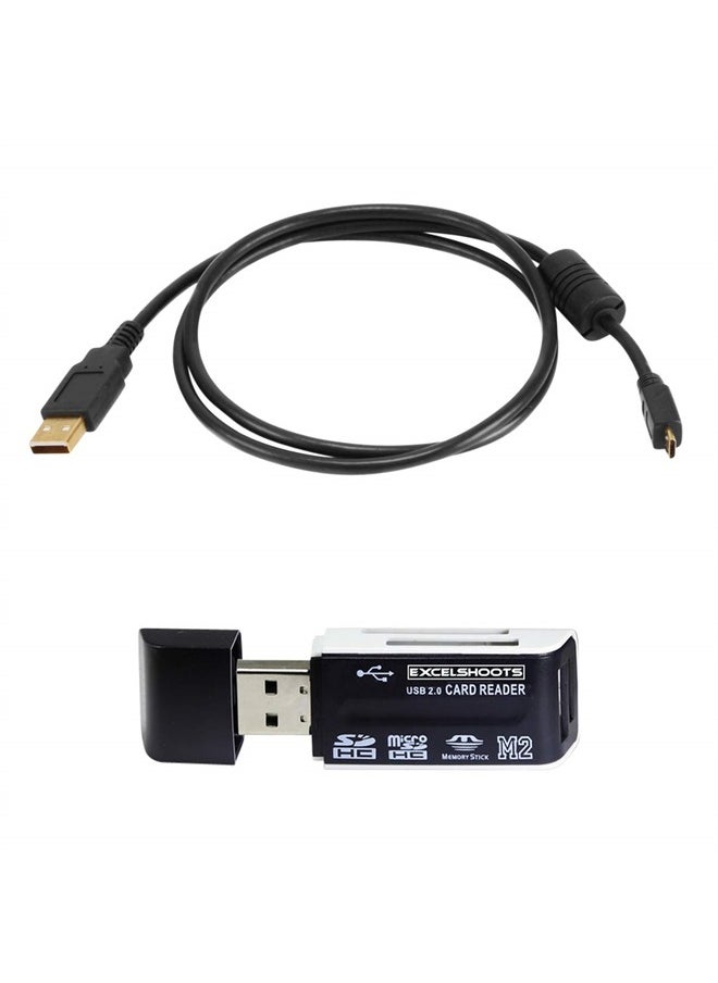 excelshoots - Excelshoots USB Cable Compatible with Nikon D3500 DSLR Camera and Card Reader - Image 1