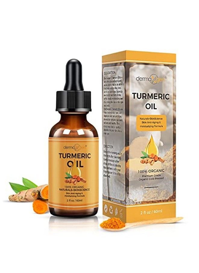 dermaxgen - Turmeric Oil + Organic Acne Treatment Dark Spot Remover Clear Skin Tone Hydrate Dull & Dry Skin Anti Aging Skin Care Glow Oil For Face Neck & Eye  (2 Fl Oz) - Image 1