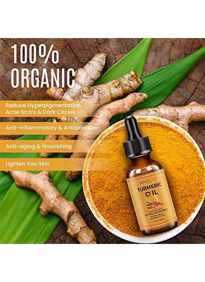 dermaxgen - Turmeric Oil + Organic Acne Treatment Dark Spot Remover Clear Skin Tone Hydrate Dull & Dry Skin Anti Aging Skin Care Glow Oil For Face Neck & Eye  (2 Fl Oz) - Image 1