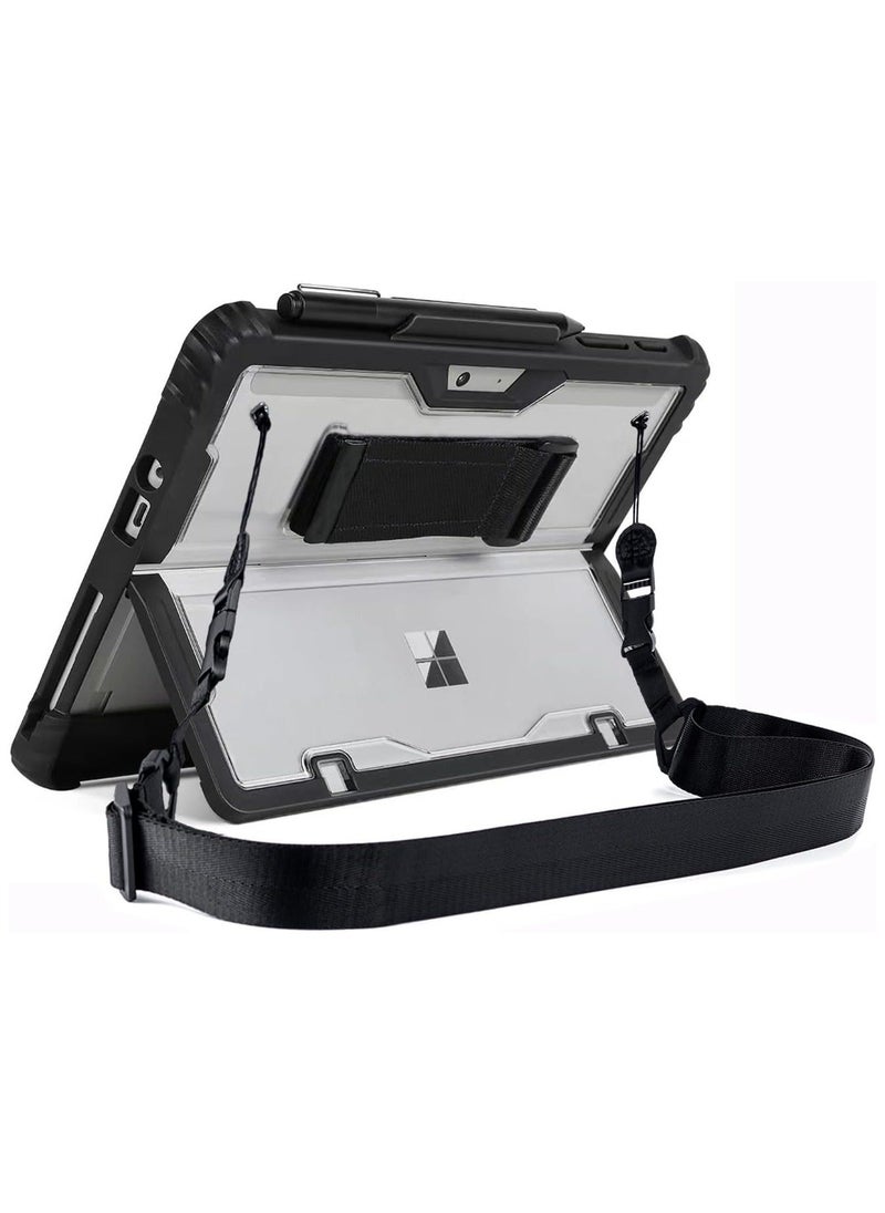 Case for Microsoft Surface Pro 11 (2024),Clear Durable Anti-Drop Smart Tablet Cover with Hand Strap,Pen Holder and Shoulder Strap  - Image 1