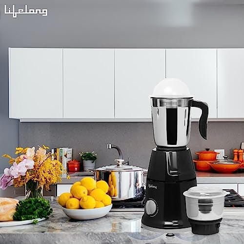 Lifelong Mixer Grinder for Kitchen - 2 Jars 500 Watt - Mixie with Mini Jar for Chutney & Liquidizing Jar used as Wet Grinder & Blender for Milkshake, Smoothie, Puree -Stainless Steel Blades (LLMG93) - Image 2