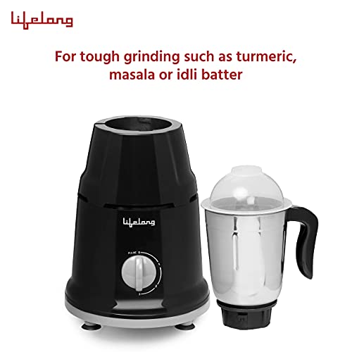 Lifelong Mixer Grinder for Kitchen - 2 Jars 500 Watt - Mixie with Mini Jar for Chutney & Liquidizing Jar used as Wet Grinder & Blender for Milkshake, Smoothie, Puree -Stainless Steel Blades (LLMG93) - Image 5