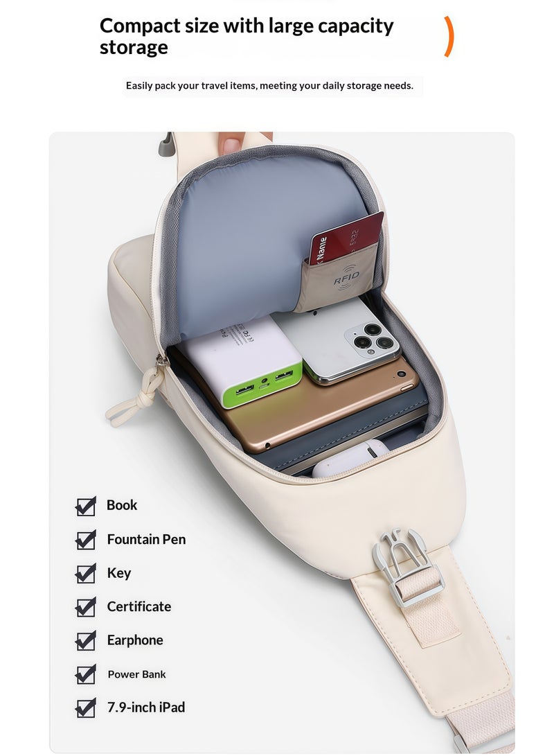 Skycare Anti-Theft Crossbody Sling Bag - Large Capacity Chest Daypack Fits 7.9 Inch iPad - Lightweight Shoulder Bag with RFID Blocking & Bidirectional Strap for Men & Women - Image 2