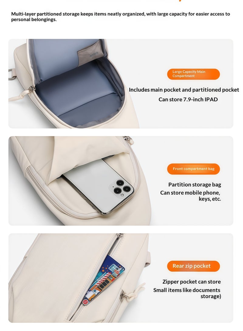 Skycare Anti-Theft Crossbody Sling Bag - Large Capacity Chest Daypack Fits 7.9 Inch iPad - Lightweight Shoulder Bag with RFID Blocking & Bidirectional Strap for Men & Women - Image 3